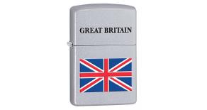 Зажигалка ZIPPO Union Jack, с покрытием Satin Chrome™, латунь/сталь, серебристая, 36x12x56 мм